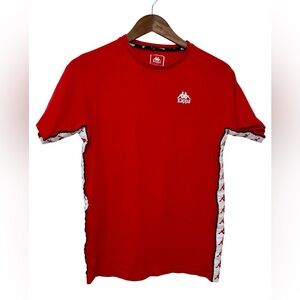 Kappa AUTHENTIC Mens M Bold Red Short Sleeve Crew Neck T-Shirt Embroidered Logo